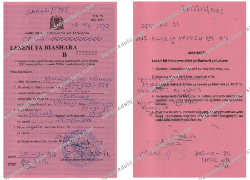 TANZANIA business license )